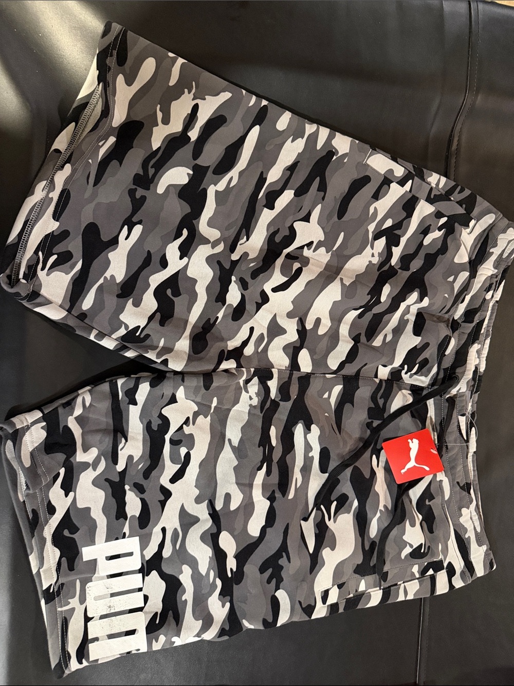 Puma Black Gray White Camo Performance Shorts